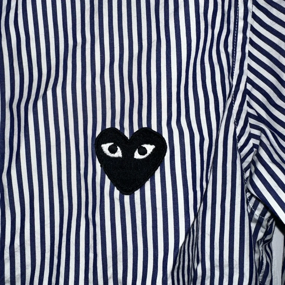 Men's Comme de Garçons Blue Striped Button Up - Picture 5 of 6